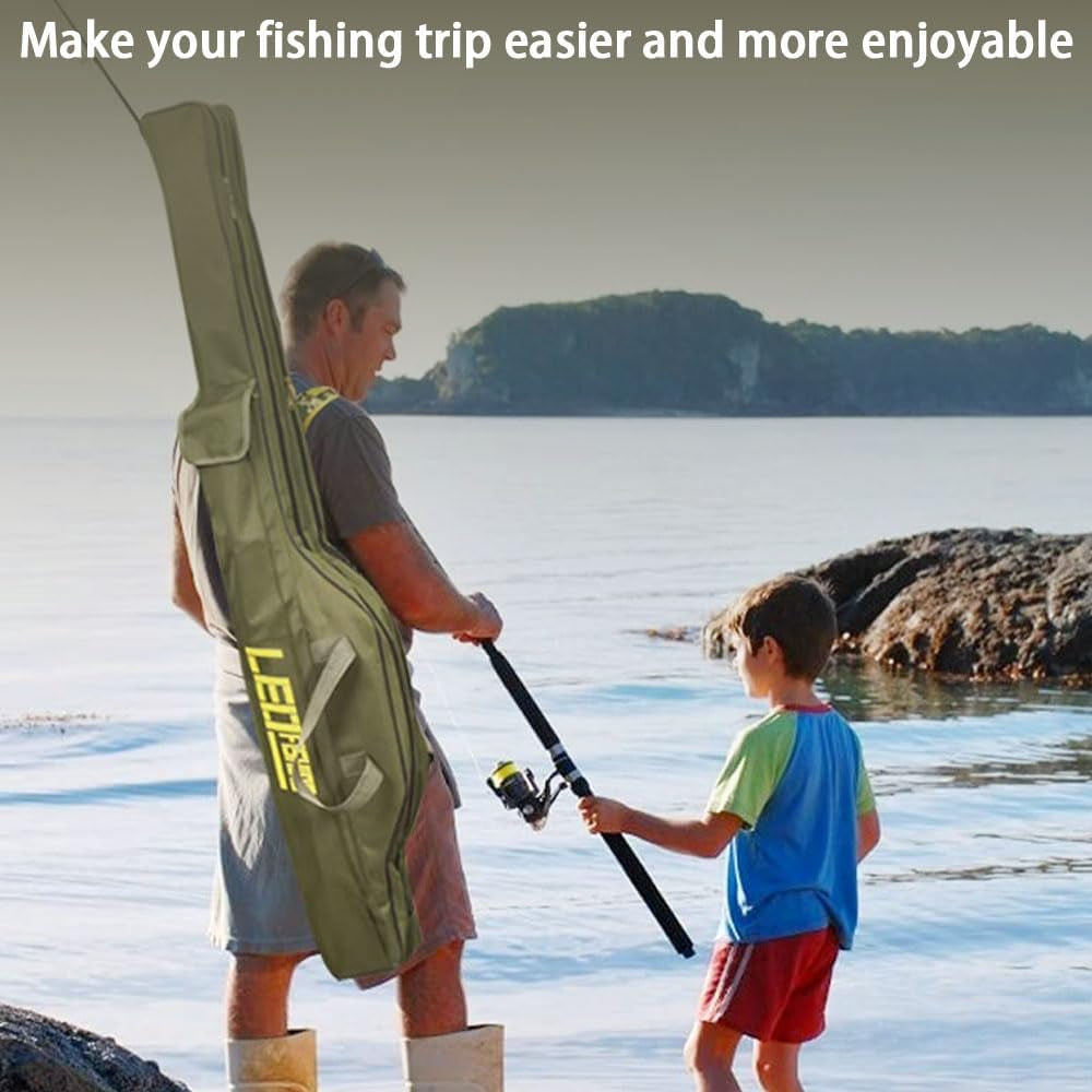 Folding Fishing Bags,Folding Fishing Tackle Storage Bags,Portable Fishing Rod Bag,Fishing Tackle Package,Fishing Rod Bag with Handle,For Fishing Camping,150Cm