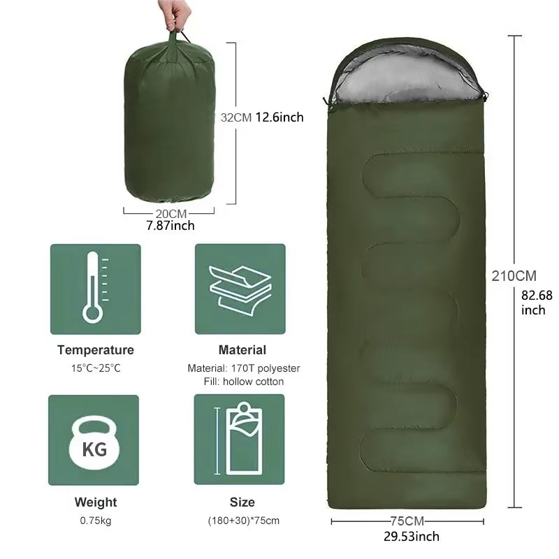 Camping Sleeping Bag Ultralight Waterproof 4 Season Warm Envelope Backpacking Sleeping Bags for Outdoor Traveling Hiking