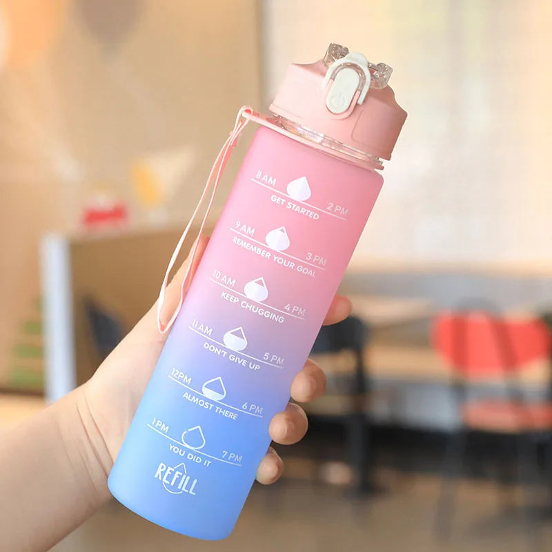 700ML Running Water Bottle Soft Water Bottle Time Marker Cup Portable Water Bottle for Outdoor Sport YDSH01
