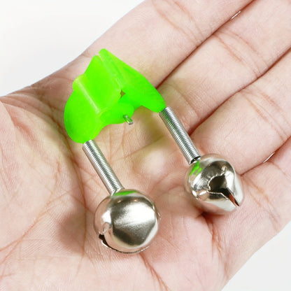 10/50Pcs Fishing Alarm Bells, Clip Bite Alert Fishing Rod Bell Plastic Fishing Rod Clips with Dual Alert Bells Fishing Tackle
