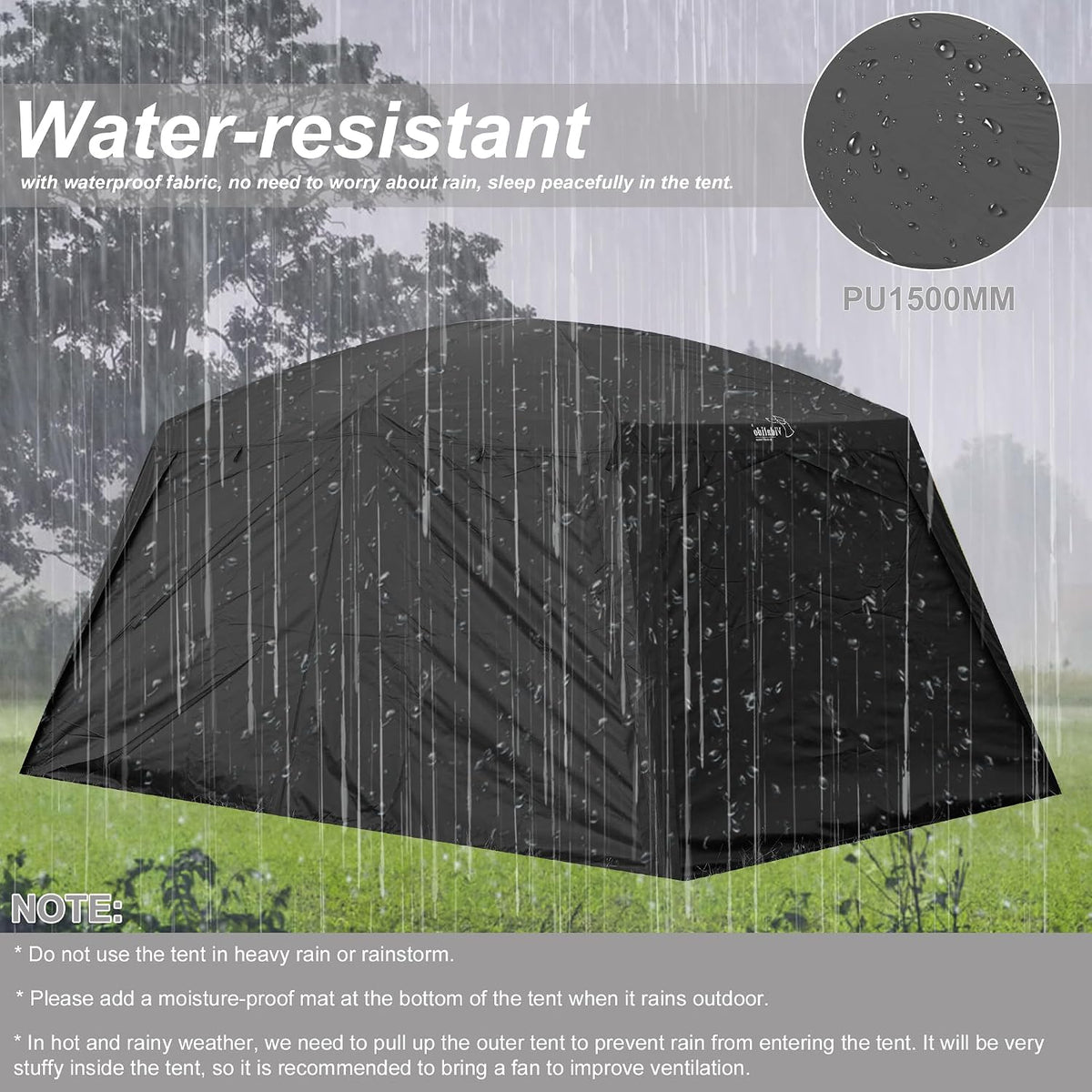 4-6 Person /8-10 Person Camping Tent with 3 Door 2 Room Large Family Cabin Tents, Double Layer Waterproof Portable Glamping Tent, Big Tents for Outdoor Camping Hiking and Backpacking