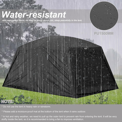 4-6 Person /8-10 Person Camping Tent with 3 Door 2 Room Large Family Cabin Tents, Double Layer Waterproof Portable Glamping Tent, Big Tents for Outdoor Camping Hiking and Backpacking