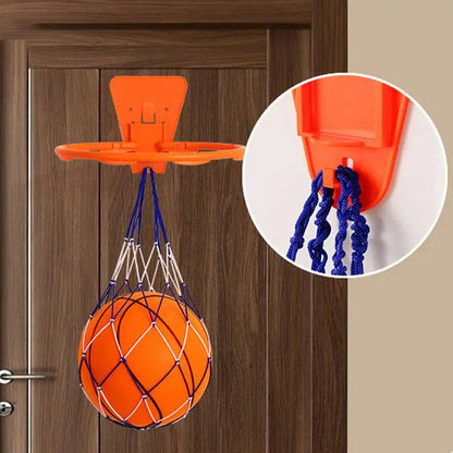 Wall Mounted Basketball Hoop with Basketball Mesh Bag No. 7 Silent Ball Set Indoor Hangings Basketball Goal Hoop Net for Kids