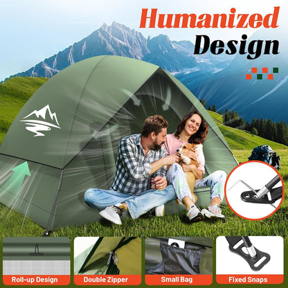 Tents for Camping 3-4 Person with Rainfly, Camping Tents 100% Waterproof, Outdoor Dome Tent Easy Setup, Backpacking Tent for Adventure, Festivals, Backyard (Not Crowded for 2 People)