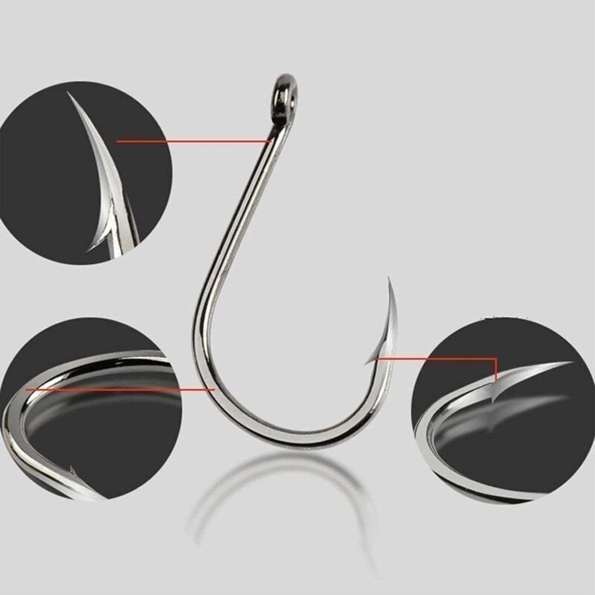 100Pcs Fishing Hook Stainless Steel Carbon Fishing Hook with Loop Sharp Barbed Boxed Fishing Hook Set Sea Fishing Accessories