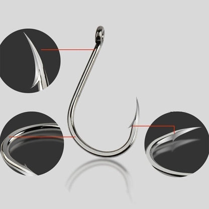 100Pcs Fishing Hook Stainless Steel Carbon Fishing Hook with Loop Sharp Barbed Boxed Fishing Hook Set Sea Fishing Accessories
