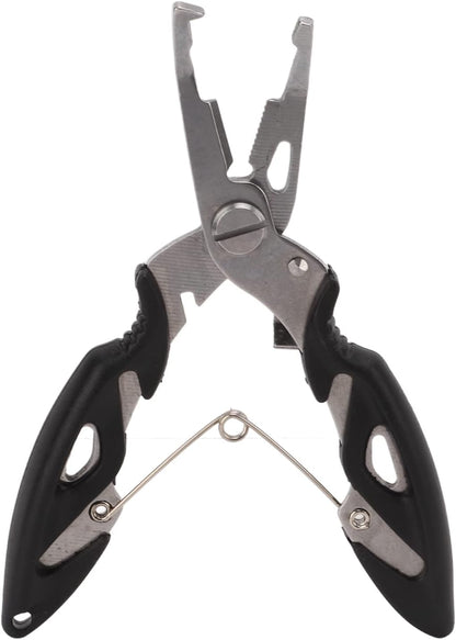 Fishing Pliers, Stainless Steel Fishing Scissors Multifunctional Fish Line Cutter Hook Remover with Ergonomic Handle, for Anglers Outdoor Accessories