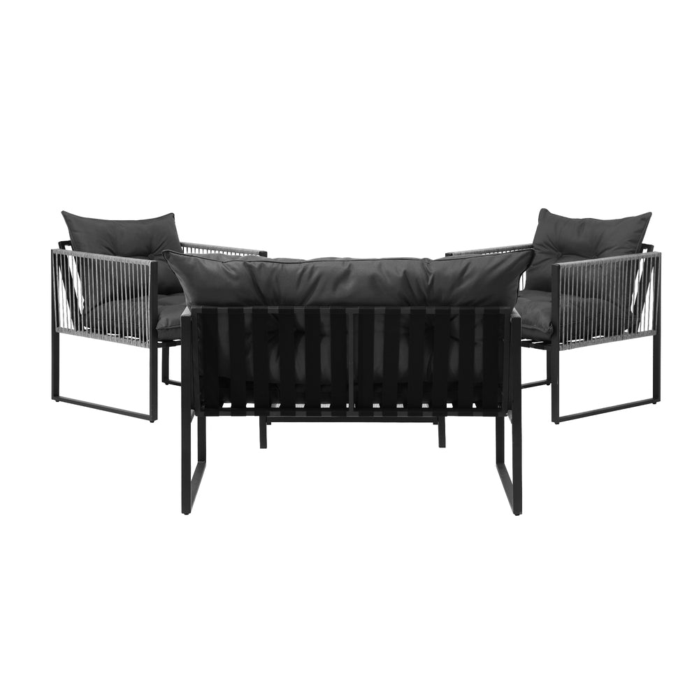 4 Piece Outdoor Furniture Set Grey