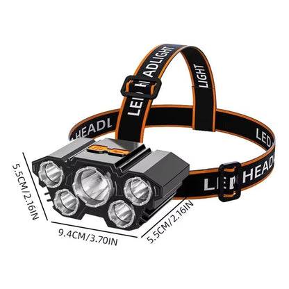 USB Rechargeable Ultra Bright Head Mounted Flashlight