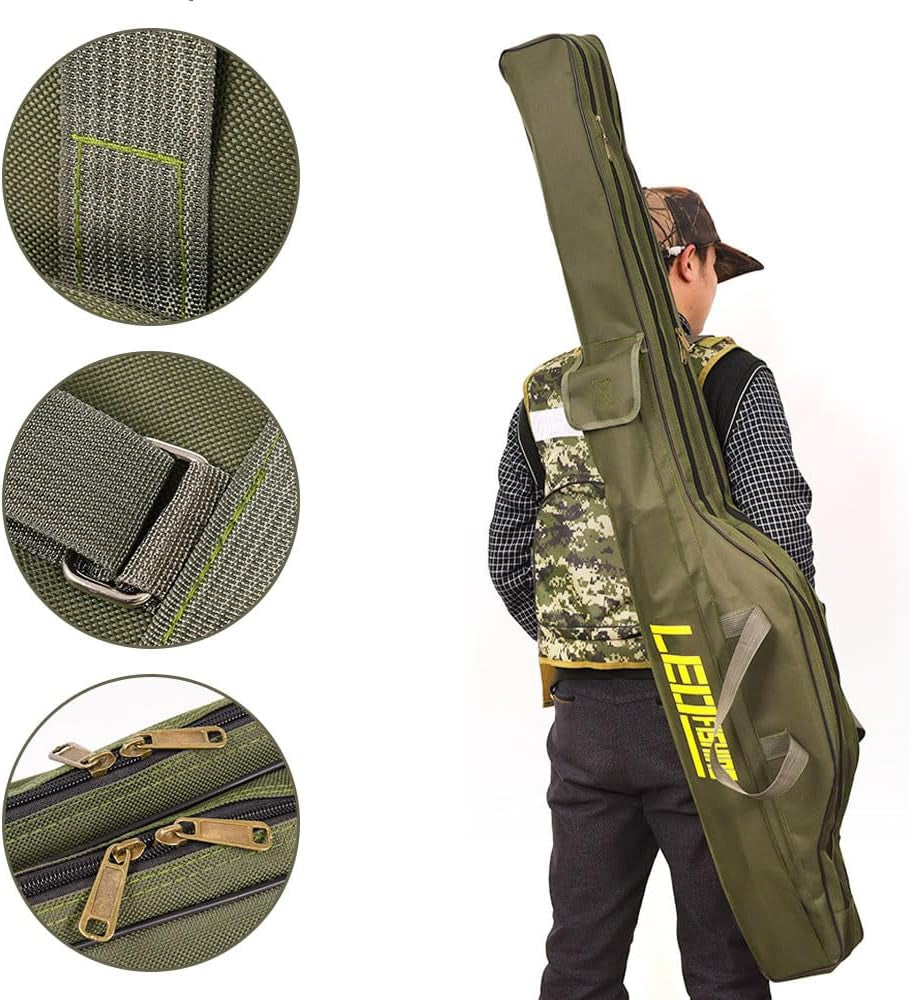 Folding Fishing Bags,Folding Fishing Tackle Storage Bags,Portable Fishing Rod Bag,Fishing Tackle Package,Fishing Rod Bag with Handle,For Fishing Camping,150Cm
