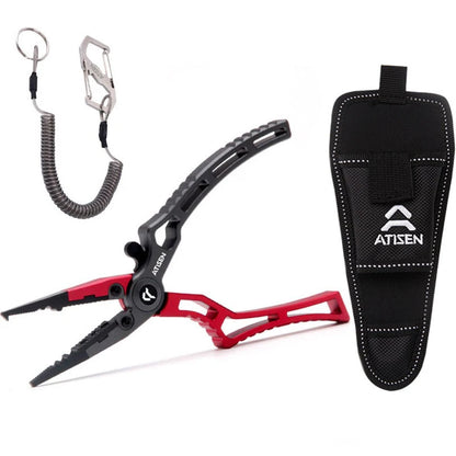 Booms Fishing X1 Aluminum Fishing Pliers Saltwater Surf Fishing Tackle Kit Fishing Multitool Hook Remover Braided Fishing Line