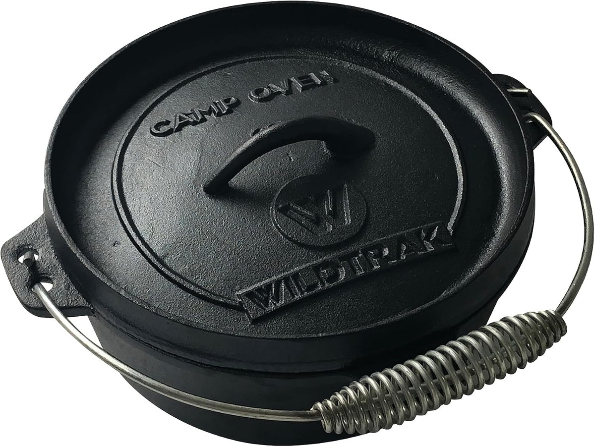 Heavy Duty Cast Iron Camp Oven, 2 Quart Capacity, Oval, Pre-Seasoned
