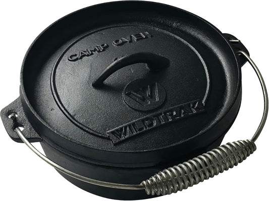 Heavy Duty Cast Iron Camp Oven, 2 Quart Capacity, Oval, Pre-Seasoned