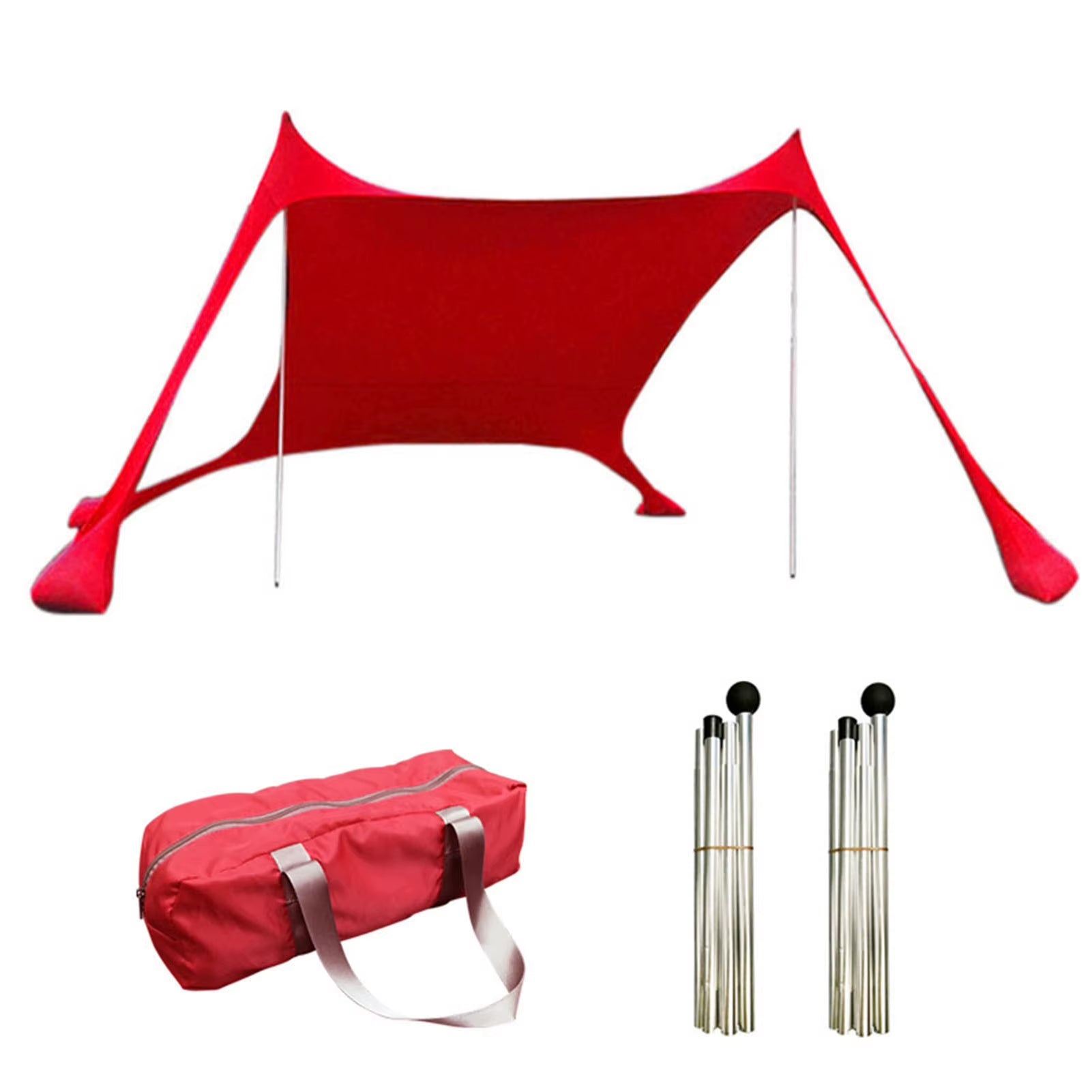 Outdoor Beach Tent Sun Shelter Camping Shades Tents Windproof One-Piece Beach Canopy Tents UPF50+ Portable Family Tent for Bea