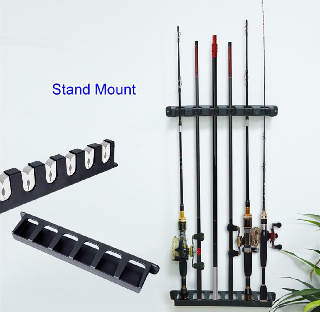 Vertical Fishing Rod Storage Rack Holder Wall Mount,6-Rod Fishing Pole Holder Wall Fishing Rod Storage Fixed Stand,Fishing Rod Holder Wall Mount Fishing Rod Holder Fishing Rod Storage Rack