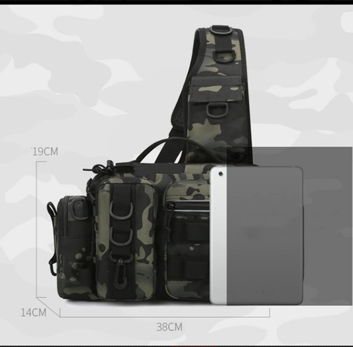 Fishing Tackle Bag,Tactical Fishing Sling Tackle Storage Bag,Lightweight Sling Fishing Backpack- Sling Tool Bag for Fishing Hiking Hunting Camping