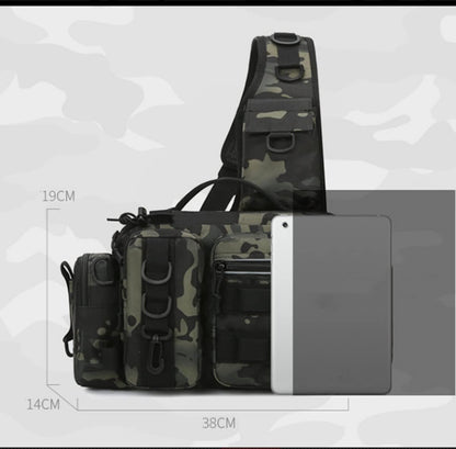 Fishing Tackle Bag,Tactical Fishing Sling Tackle Storage Bag,Lightweight Sling Fishing Backpack- Sling Tool Bag for Fishing Hiking Hunting Camping