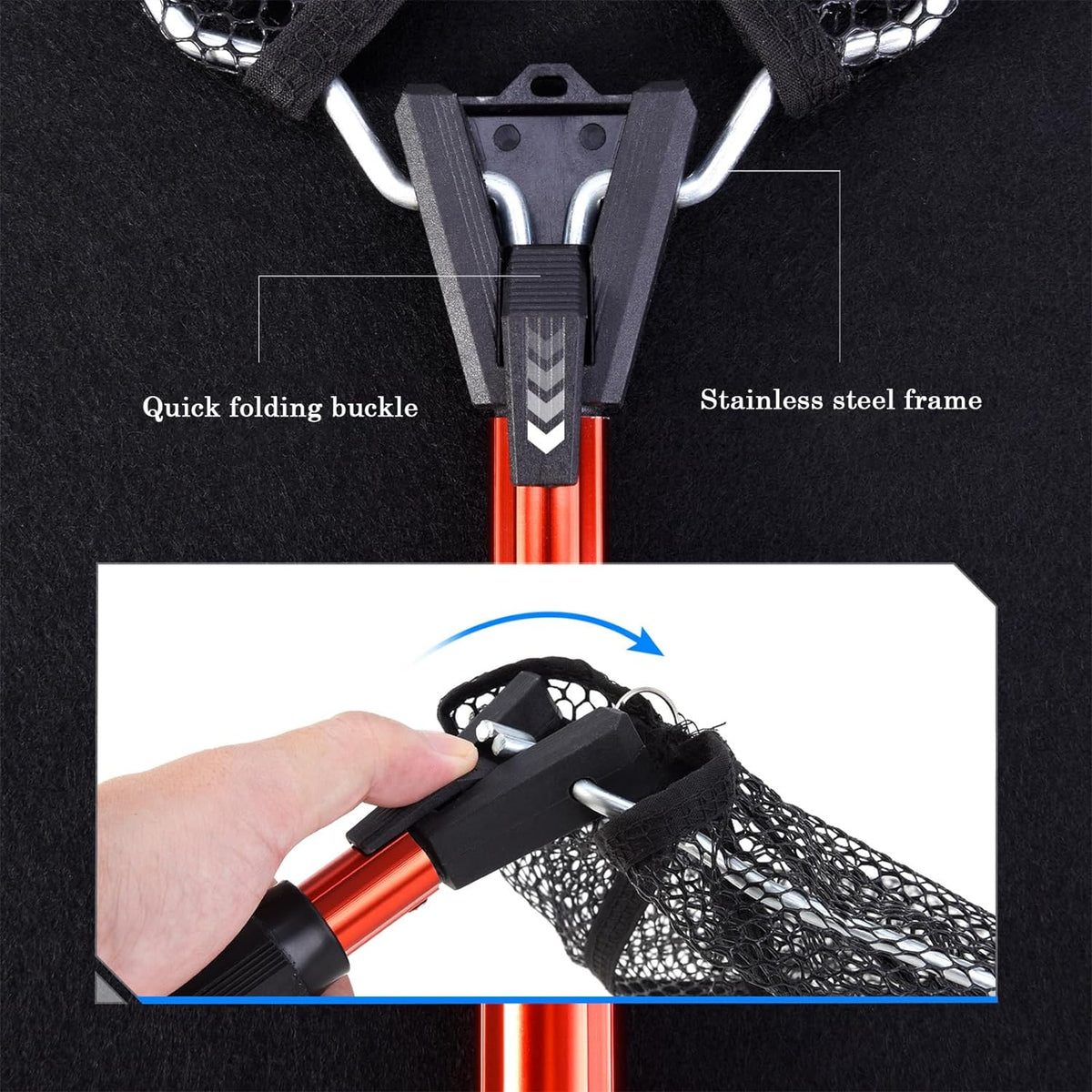 Fishing Net,Foldable Fishing Landing Net with Pliers and 100 Hooks
