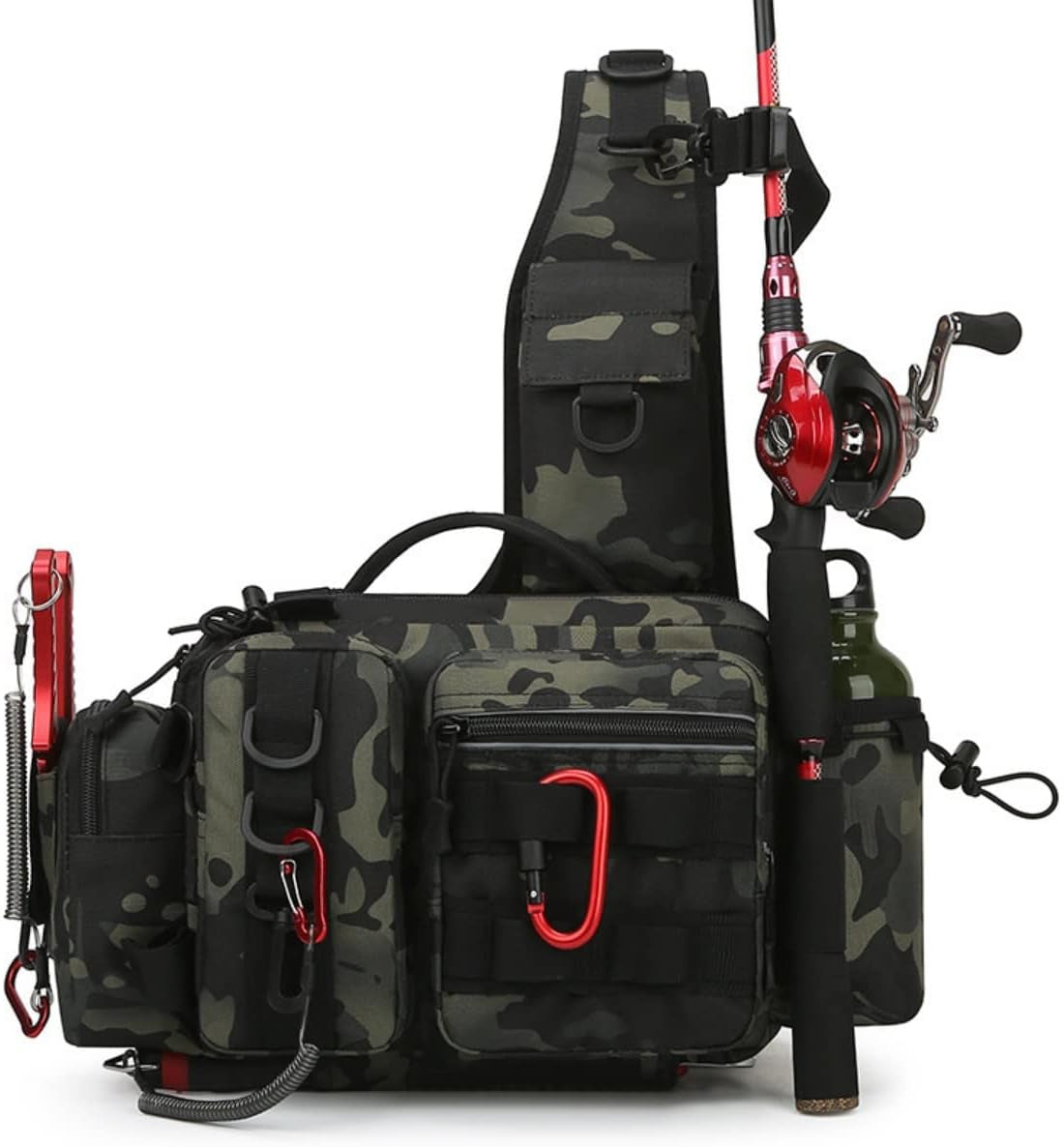 Fishing Tackle Bag,Tactical Fishing Sling Tackle Storage Bag,Lightweight Sling Fishing Backpack- Sling Tool Bag for Fishing Hiking Hunting Camping