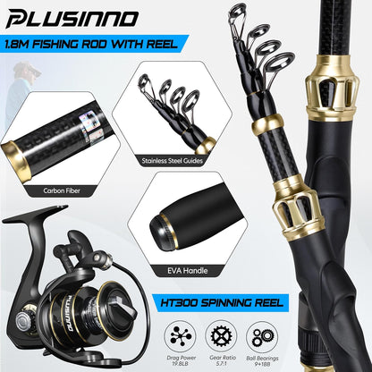 Fishing Gear,Full Fishing Kit Include Fishing Rod and Reel Combo, Tackle Box with Fishing Lures, Fishing Accessories, Fishing Pliers,Fishing Gifts for Men with Fishing Tool Kit