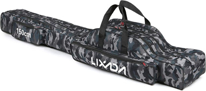 Fishing Rod Bag, 3 Layers Fishing Pole Bag Portable Folding Rod Carry Case Fishing Reel Fishing Tackle Storage Bags,Fishing Rod Carry Case, 120Cm/150Cm