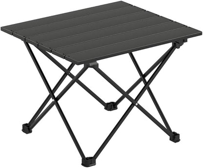 Folding Camping Table, Aluminium Portable Picnic Desk, 40Cm Black