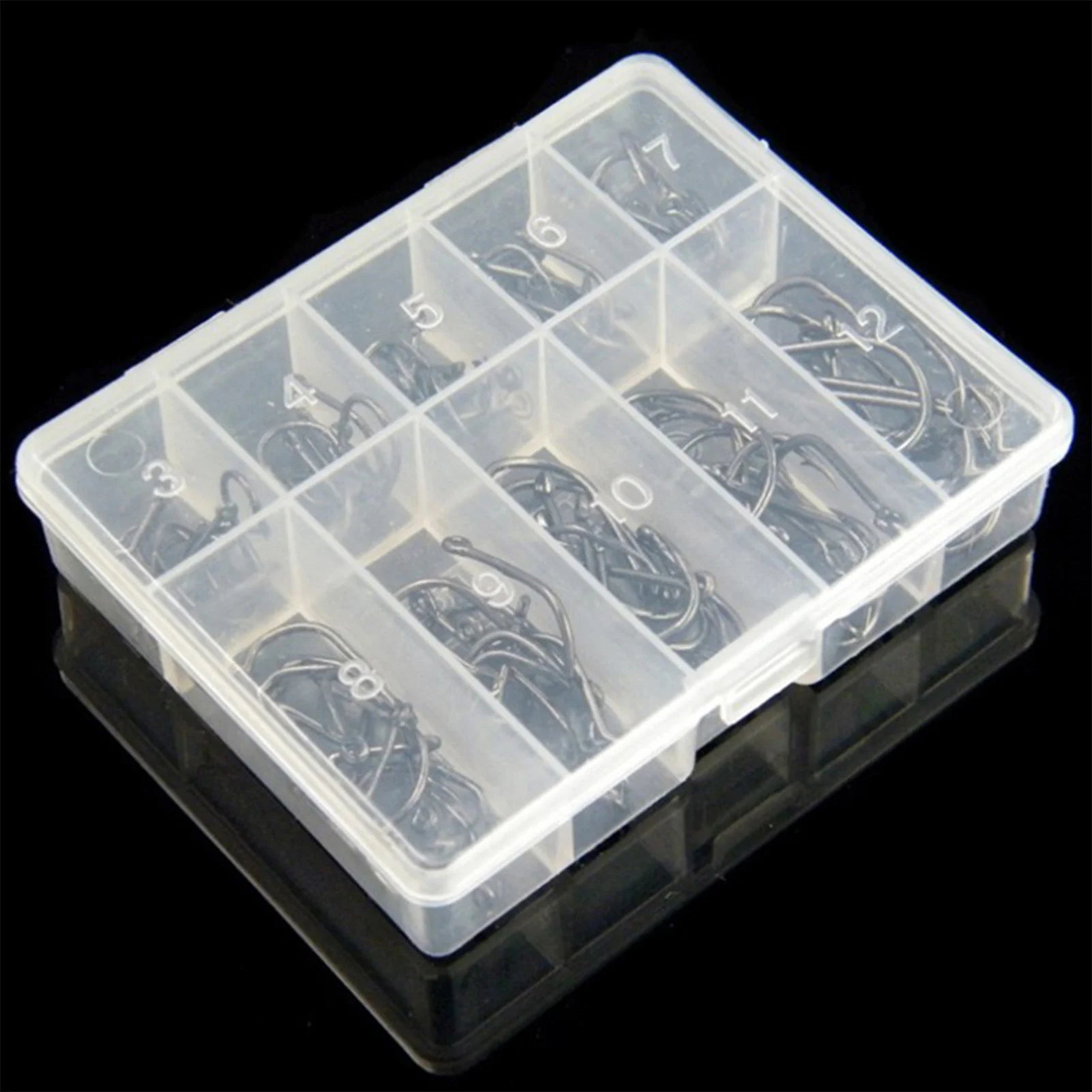 100Pcs Fishing Hook Stainless Steel Carbon Fishing Hook with Loop Sharp Barbed Boxed Fishing Hook Set Sea Fishing Accessories