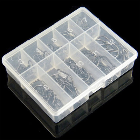 100Pcs Fishing Hook Stainless Steel Carbon Fishing Hook with Loop Sharp Barbed Boxed Fishing Hook Set Sea Fishing Accessories