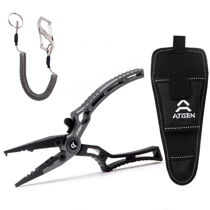 Booms Fishing X1 Aluminum Fishing Pliers Saltwater Surf Fishing Tackle Kit Fishing Multitool Hook Remover Braided Fishing Line