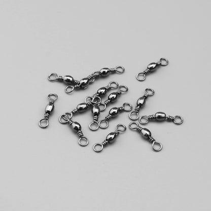 300Pcs 8# Fishing Rolling Swivel 10# Fishing Swivels Barrel Metal Fishing Tackle Line Connector Fishing Accessories for Saltwater Freshwater