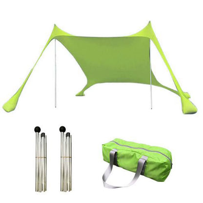 Outdoor Beach Tent Sun Shelter Camping Shades Tents Windproof One-Piece Beach Canopy Tents UPF50+ Portable Family Tent for Bea
