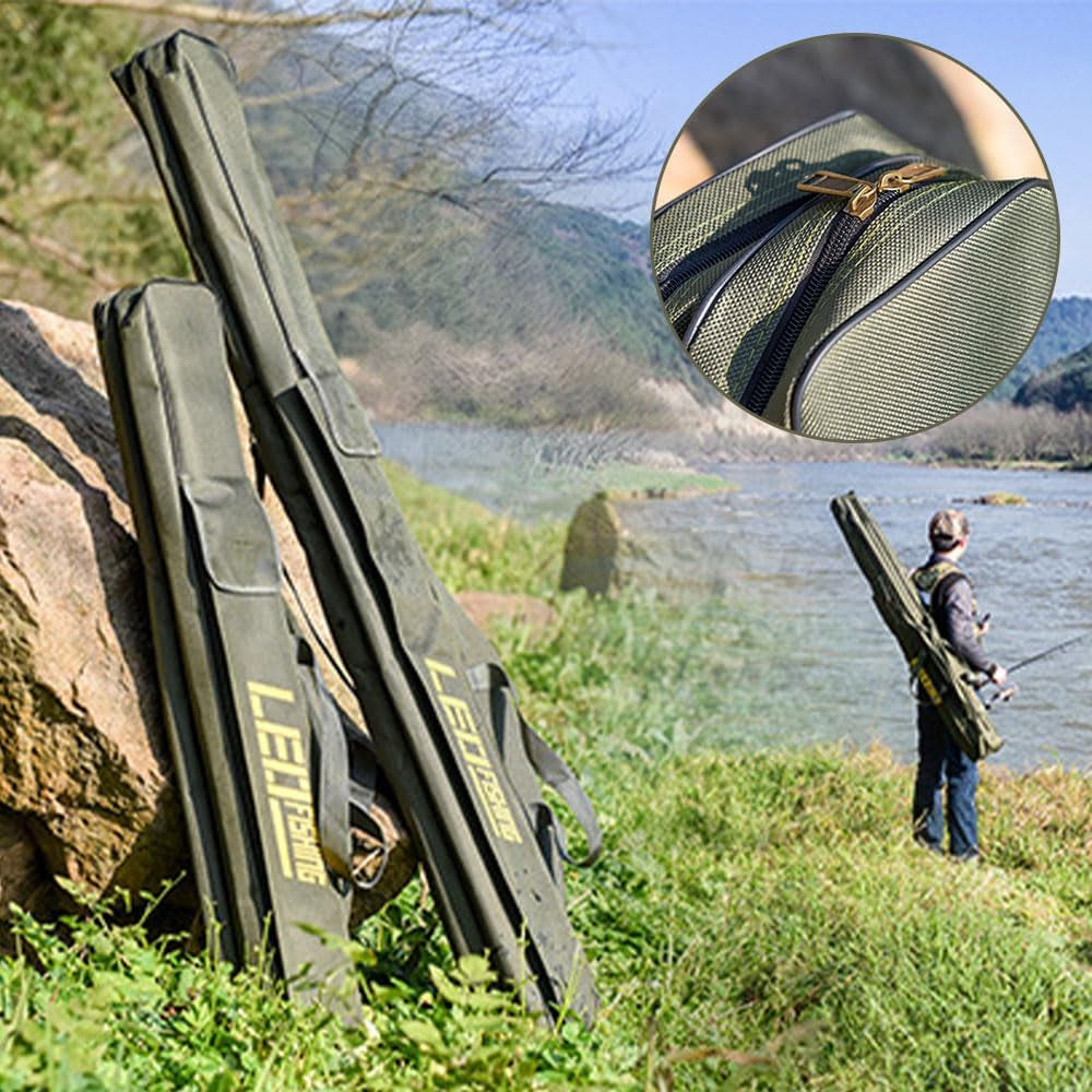 Folding Fishing Bags,Folding Fishing Tackle Storage Bags,Portable Fishing Rod Bag,Fishing Tackle Package,Fishing Rod Bag with Handle,For Fishing Camping,150Cm