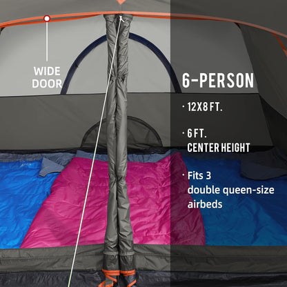 Tents for Camping 6 Person Tent Waterproof Easy Setup Backpacking Tents with Floor Mats 4/5/6 Person Family Tent for Outdoor Hiking