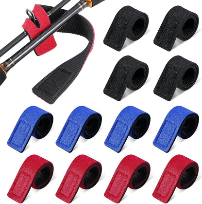 Fishing Rod Ties 12 Pcs Fishing Pole Straps Fishing Rod Straps Holder Fishing Pole Holder Belt Elastic Fishing Rod Holder Strap (25 Cm)