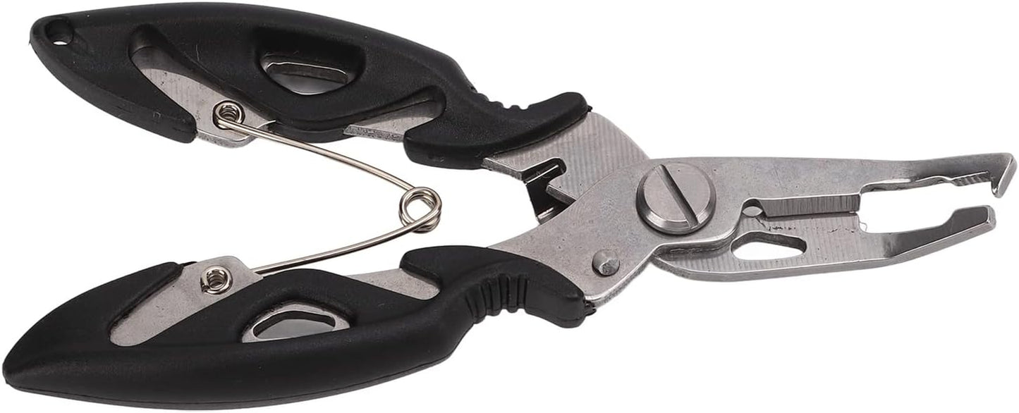 Fishing Pliers, Stainless Steel Fishing Scissors Multifunctional Fish Line Cutter Hook Remover with Ergonomic Handle, for Anglers Outdoor Accessories