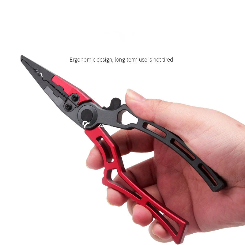 Booms Fishing X1 Aluminum Fishing Pliers Saltwater Surf Fishing Tackle Kit Fishing Multitool Hook Remover Braided Fishing Line