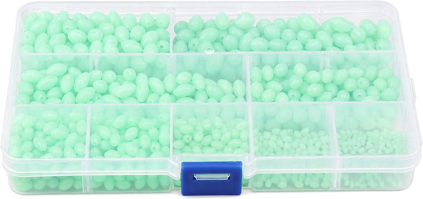 Fishing Beads Kit, 900 Pcs Luminous Multimodel Non Slip Plastic Beads