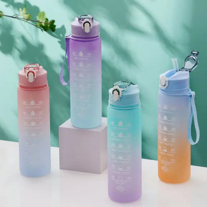 700ML Running Water Bottle Soft Water Bottle Time Marker Cup Portable Water Bottle for Outdoor Sport YDSH01