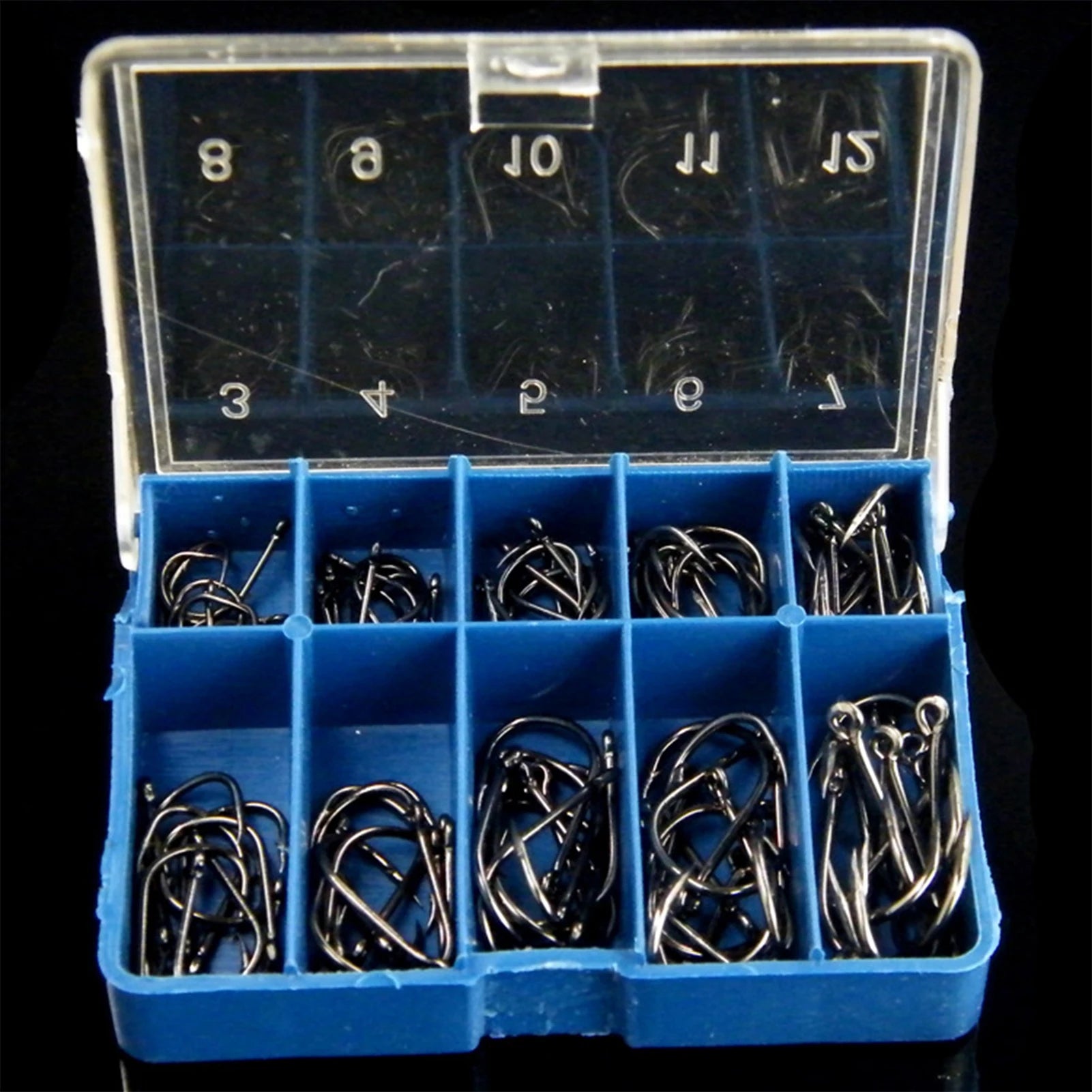 100Pcs Fishing Hook Stainless Steel Carbon Fishing Hook with Loop Sharp Barbed Boxed Fishing Hook Set Sea Fishing Accessories