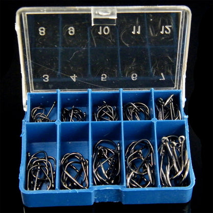 100Pcs Fishing Hook Stainless Steel Carbon Fishing Hook with Loop Sharp Barbed Boxed Fishing Hook Set Sea Fishing Accessories