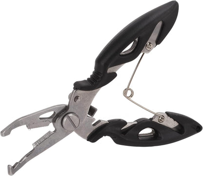 Fishing Pliers, Stainless Steel Fishing Scissors Multifunctional Fish Line Cutter Hook Remover with Ergonomic Handle, for Anglers Outdoor Accessories