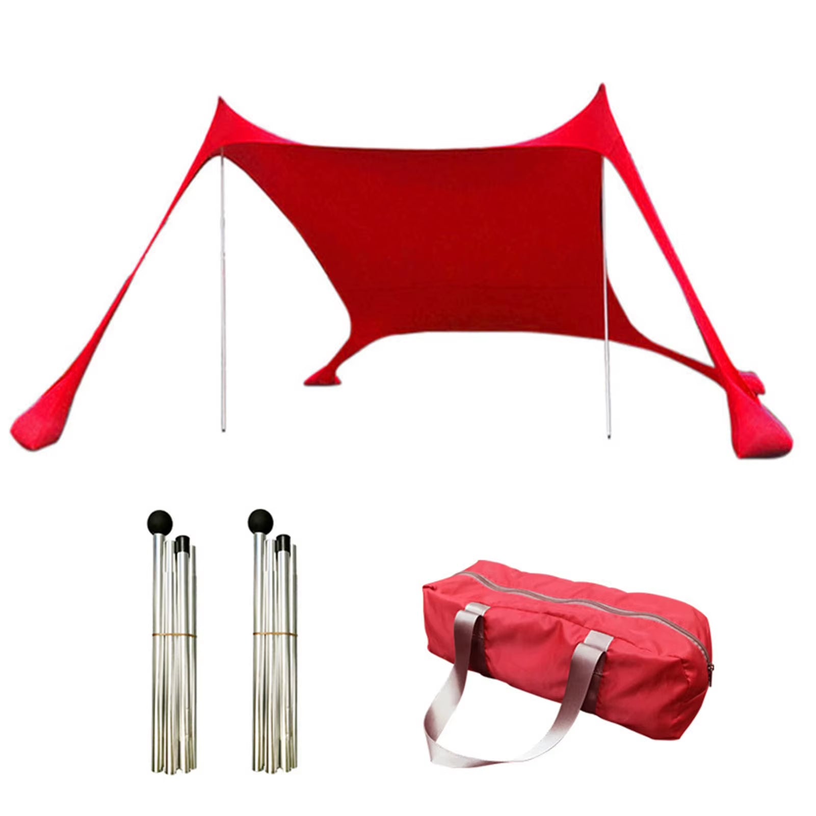 Outdoor Beach Tent Sun Shelter Camping Shades Tents Windproof One-Piece Beach Canopy Tents UPF50+ Portable Family Tent for Bea