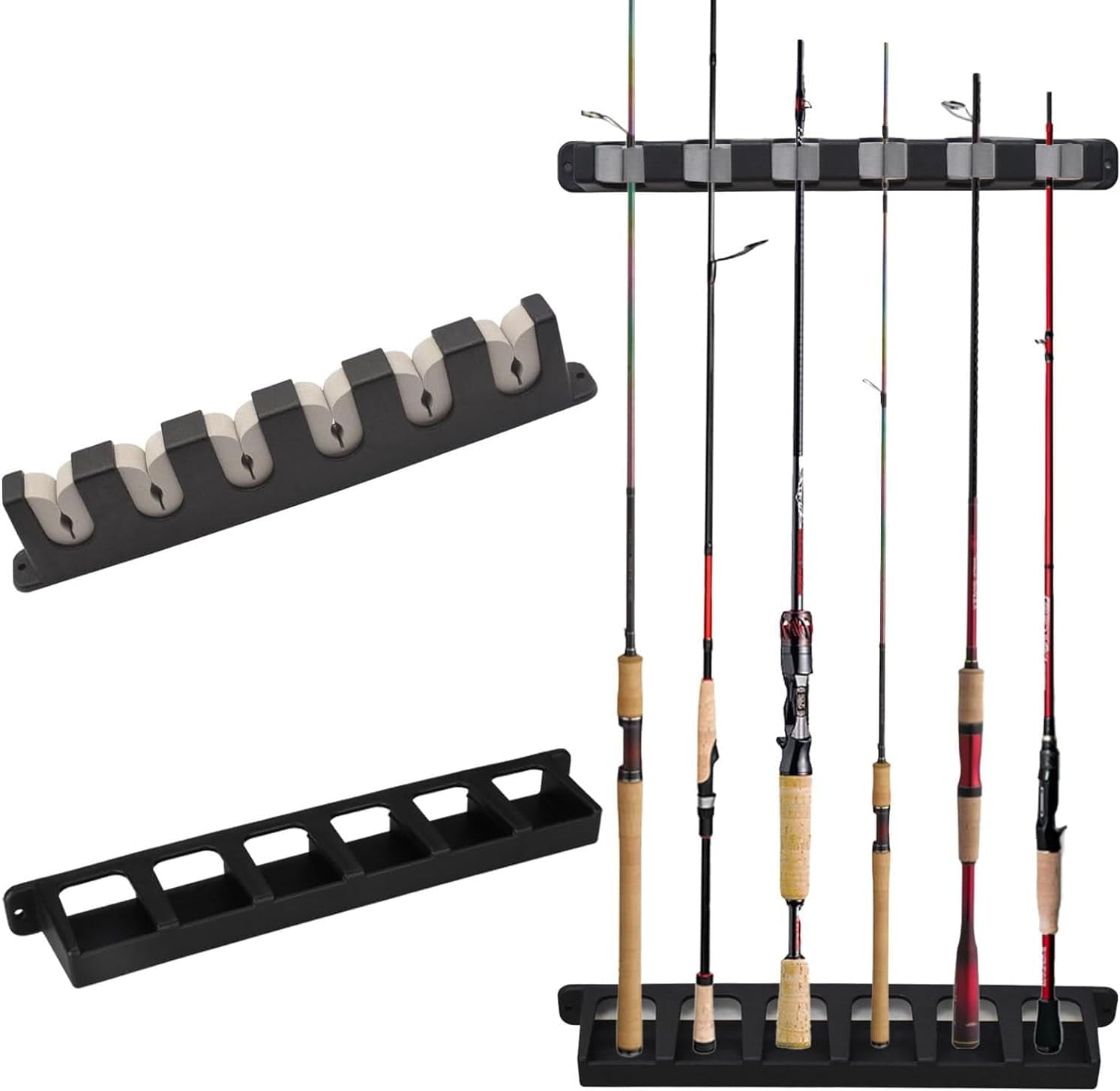 Vertical Fishing Rod Storage Rack Holder Wall Mount,6-Rod Fishing Pole Holder Wall Fishing Rod Storage Fixed Stand,Fishing Rod Holder Wall Mount Fishing Rod Holder Fishing Rod Storage Rack