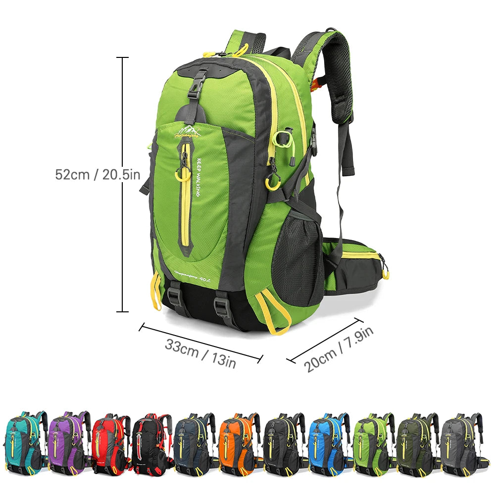40L Water Resistant Travel Backpack Camp Hike Laptop Daypack Trekking Climb Back Bags for Men Women