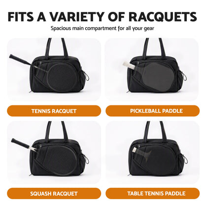 Everfit Tennis Tote Bag Gym Bag Sports Duffle Bags Holds 2 Rackets Black