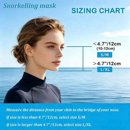 Adult Full Face Snorkel Mask Dual Tube 180° Panoramic Anti-Fog, Unisex Snorkelling Gear for Outdoor Water Sports L/XL. BLACK+blue