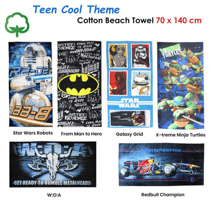 Teen Cool Theme Cotton Beach Towel 70 x 140 cm Batman From Man to Hero
