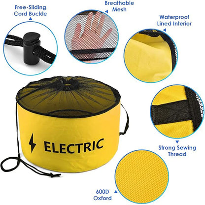 Hose Storage Bag Caravan Camping RV Cable Water Hose Electrical Cords Organizer - Yellow