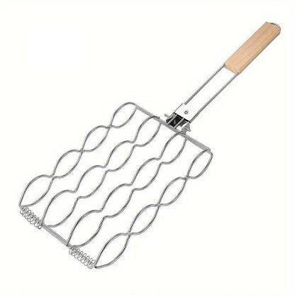 Folding Handle Corn Grill Clip Anti Scald Barbecue Tool for Home Outdoor Cooking
