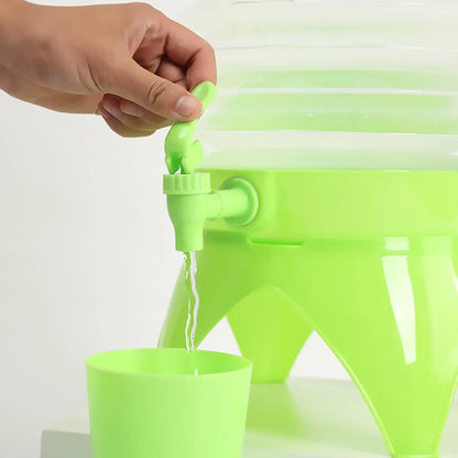 5.5L Outdoor Water Container Camping Folding Water Beer Juice Travel Bucket Use - Blue